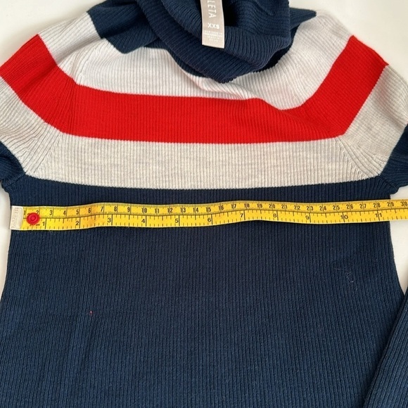 Athleta Brookshire Color block turtleneck,Merino Wool,navy, red, nude, Size XXS - Picture 3 of 10